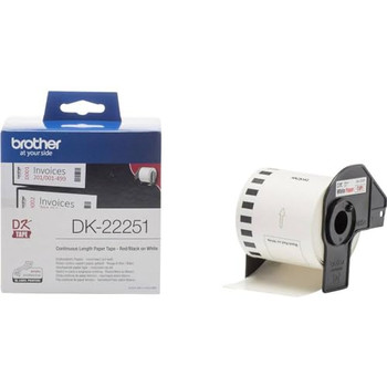 Brother DK22251 Red and Black on White Continuous Paper Tape 62mm DK22251
