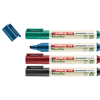 edding 22/4 S EcoLine permanent marker Pack of 4 EDD4-22-4