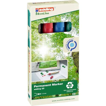 edding 22/4 S EcoLine permanent marker Pack of 4 EDD4-22-4