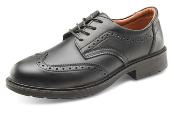 Beeswift Brogue Shoe Black Size 10.5 CF11510.5