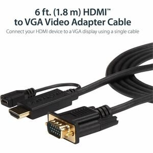 Startech Hdmi To Vga Cable 10 Ft / 3M 1080P 1920 X 1200 Active Hdmi Cable Monito HD2VGAMM10
