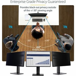 Startech 24-" 16:10 Computer Monitor Privacy Screen Hanging Acrylic Filter Monit 2461A-PRIVACY-SCREEN