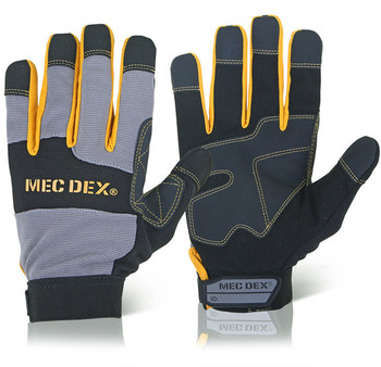 Mecdex Work Passion Impact Mechanics Gloves Black/Grey Size M MECDY-713M