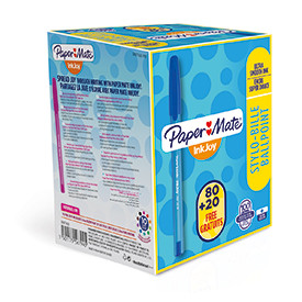 Paper Mate S0977420 Inkjoy 100 Capped Medium Tip Blue Box of 100 S0977420