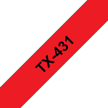 Brother TX431 Gloss Laminat 12mm. Black/Red TX431