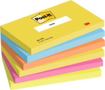 Post-it Pack of 6 Notes 76x127mm 100 Sheets Energetic Colours 7100172314