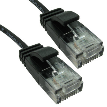 Cables Direct 0.5m Slim Economy 6 Gigabit Patch Cable Patch Cable - Black ERSLIM-100K