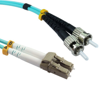 Cables Direct 1m LC-ST 50/125 MMD OM4 FIBRE CABLE -AQUA FB4M-LCST-010D