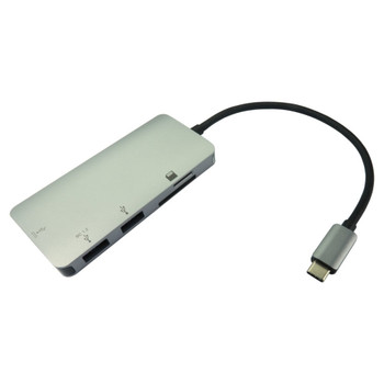 Cables Direct USB Type-C to 2 Port USB Hub & Card Reader with PD Function USB3C-HUB2CR-WPDA