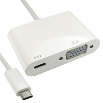 Cables Direct 15cm Leaded USB Type-C to VGA Adapter with PD Function USB3C-VGACAB-WPD