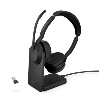 Jabra Evolve2 55 Link 380 USB-A UC Stereo Headset and Stand EVOLVE255AUCSTEREOSTAND
