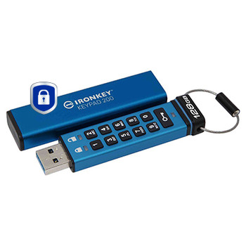 Kingston Technology Ironkey 128Gb Keypad 200 Fips 140-3 Lvl 3 Aes-256 Hardware E IKKP200/128GB