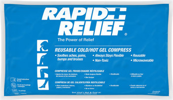 Rapid Relief Reusable Hot/Cold Gel Compress 5"X 9" White Size 9" RA12259