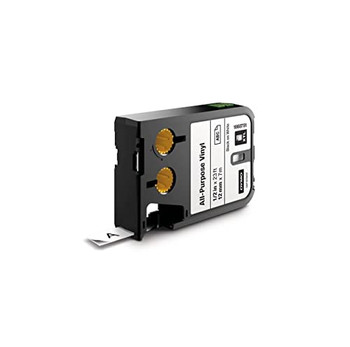 Dymo 1868751 XTL 12mm x 7m Roll All-Purpose Vinyl Black on White 1868751
