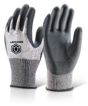 Beeswift Micro Foam Nitrile Cut Level B Gloves Black Size S KS3S