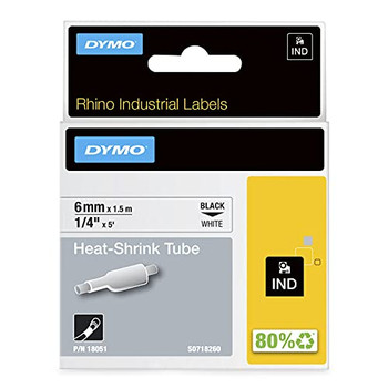 Dymo 18051 6mm White Sleeve 18051