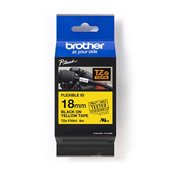Brother TZEFX641 Black on Yellow TZEFX641