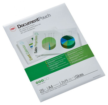 GBC 3740489 A4 Gloss Document Pouch 75 micron 25Pk 3740489