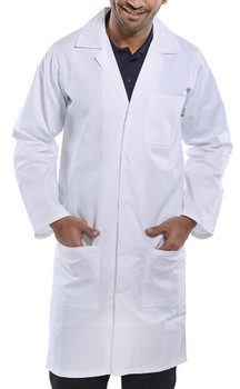 Beeswift Poly Cotton Warehouse Coat White Size 42 PCWCW42