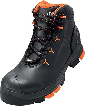 Uvex 2 Leather Boot S3 Src Black/Orange Size 10 UV6503210