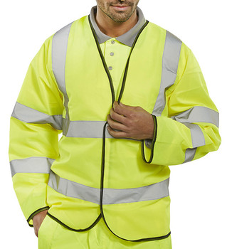 Beeswift Hi-Vis Long Sleeve Jerkin Saturn Yellow Size XL PKJENGXL