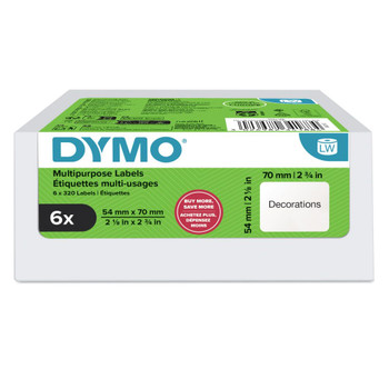 DYMO 99015 LabelWriter Multi-Purpose Labels 54 mm x 70 mm Pack of 6 Rolls 2234188