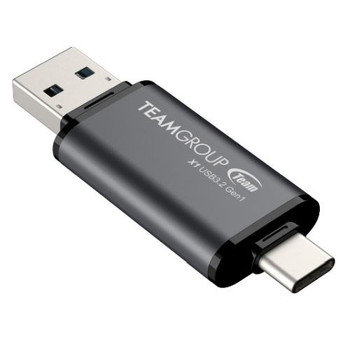 Team 256GB X1 USB-A & USB-C 3.2 Gen1 Memory Pen 100MB/s Aluminium Alloy TX13256GC01