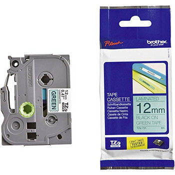 Brother TZE731 Black on Green TZE731