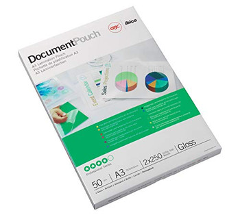 GBC 3740450 A3 Gloss Document Pouch 250 micron 50Pk 3740450