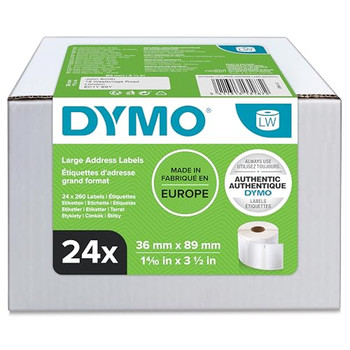 Dymo S0722390 LabelWriter Large Address Permanent Labels 36mm x 89mm Black S0722390