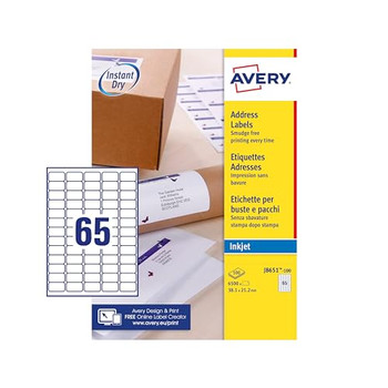 Avery J8651-100 QuickDry Mini Address Labels 100 sheets - 65 Labels per Sheet AVERYJ8651-100