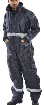Beeswift Coldstar Freezer Coverall Navy Blue Size L CCFCNL