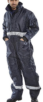 Beeswift Coldstar Freezer Coverall Navy Blue Size L CCFCNL