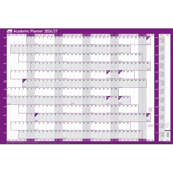 Sasco Mounted Academic Year Wall Planner 2026/27 Board (915 x 610mm) 2410273 2410273
