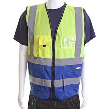 Beeswift Hi-Vis Two Tone Executive Id Vest Saturn Yellow / Royal Size L HVWCTTSYRL