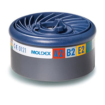 Moldex 9800 A2B2E2K2 Gas Filter for Series "7000 Plus 9000" Easy Lock - White (8-Piece) MOL9800
