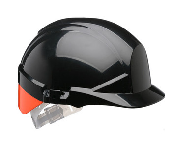 Centurion Reflex Safety Slip Ratchet Helmet With Hi-Vis Orange Rear Flash Black CNS12KHVOA