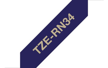 Brother TZE-RN34 label-making tape Gold on navy TZERN34