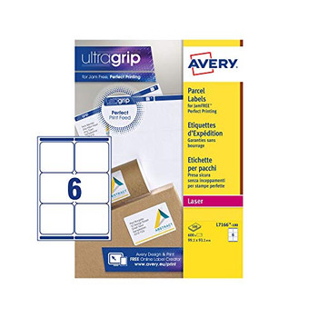 Avery L7166-100 Parcel Labels 100 sheets - 6 Labels per Sheet AVERYL7166-100