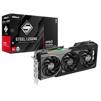 Asrock Amd Radeon Rx 9070 Gre Steel Legend Dark Oc 12Gb Gddr6 Graphics Card 3072 RX9070GRE SLD 12GO