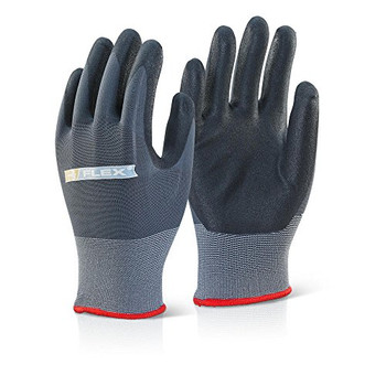 Beeswift Nitrile Pu Mix Coated Gloves Black/Grey Size XL BF1XL