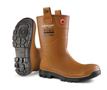 Dunlop Purofort Rigpro Full Safety Boot Fur Lined Tan Size 12 LJ2HR4812