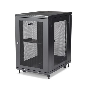 StarTech.com 4-Post 18U Server Rack Cabinet Lockable 19 Data Rack Cabinet for Co RK1833BKM