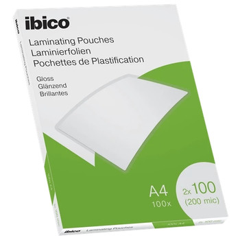 Ibico Gloss A4 Laminating Pouches 200 Micron 627317 627317