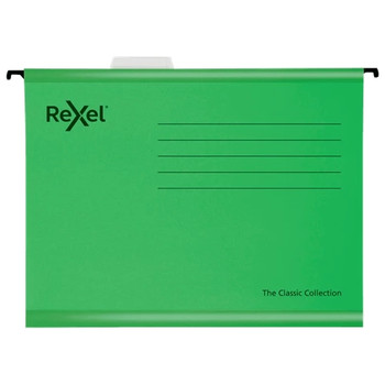 Rexel Classic Foolscap Reinforced Suspension File Pack of 25 Green 2115591 2115591