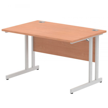 Dynamic Impulse 1200 x 800mm Straight Desk Beech Top Silver Cantilever Leg I000283