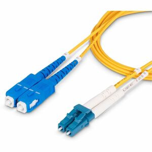 Startech 10M 32.8Ft Lc To Sc Upc Os2 Single Mode Duplex Fiber Optic Cable 9/125 SMLCSC-OS2-10M