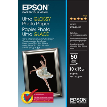Epson Ultra Glossy Photo Paper - 10x15cm - 50 Sheets C13S041943