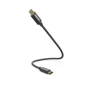 Hama Charging Cable USB-C - USB-C 0.2m Nylon Black 00201604