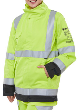 Beeswift Arc Complinant Woven Hi-Vis Two-Tone Jacket Saturn Yellow/Navy Size M CARC925SYNM